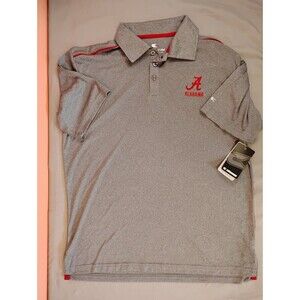 Men's Colosseum University of Alabama Short Sleeve Polo Shirt Heather Gray Small